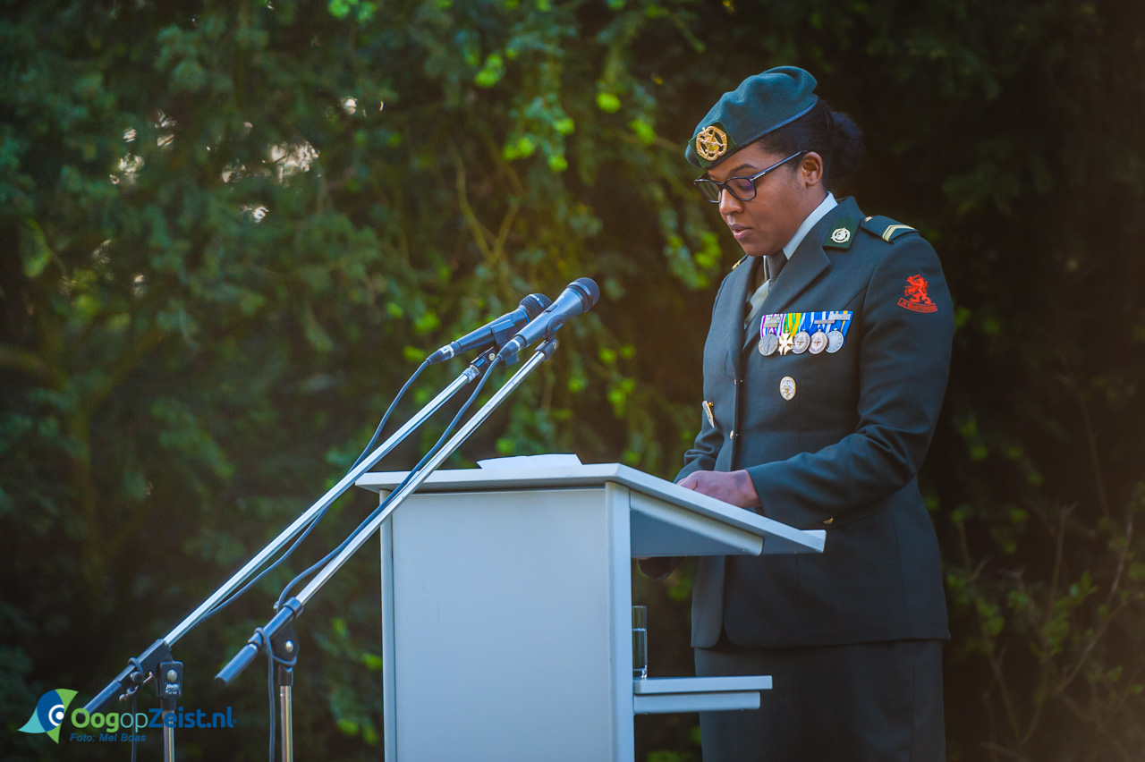 toespraak van veterane Kimberley Baarh, tijdens Dodenherdenking.