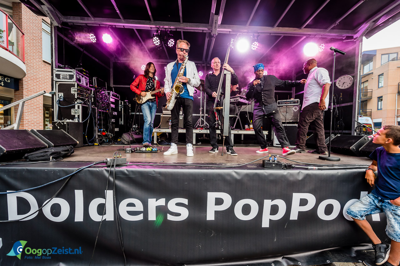 Optreden van Hans Dulfer en Band tijdens de 15de editie van het Dolders PopPodium bij Cafe de Eglantier in Den Dolder