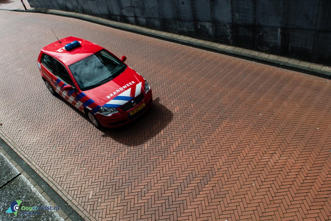 Brandweer auto onder het belour