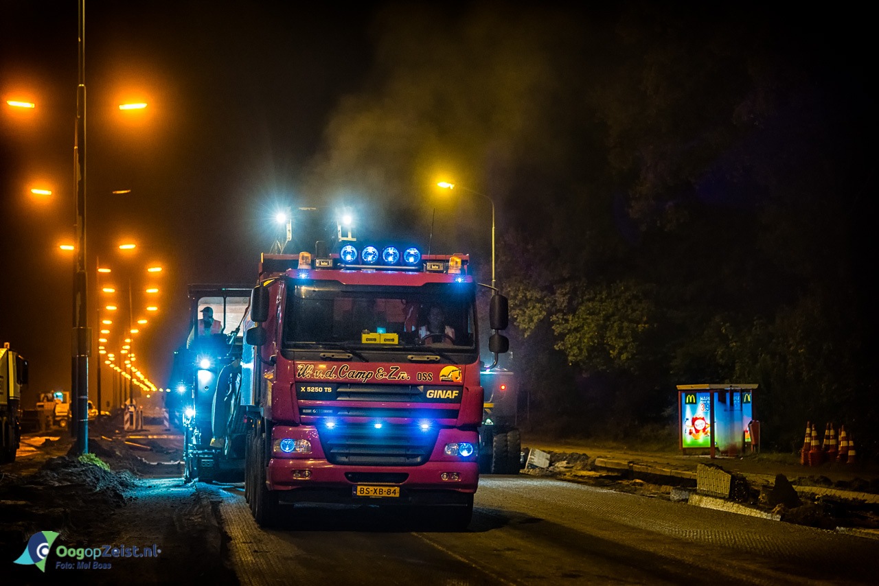 Wegwerkzaamheden aan de N237 gedurende de nacht door de Freesmij