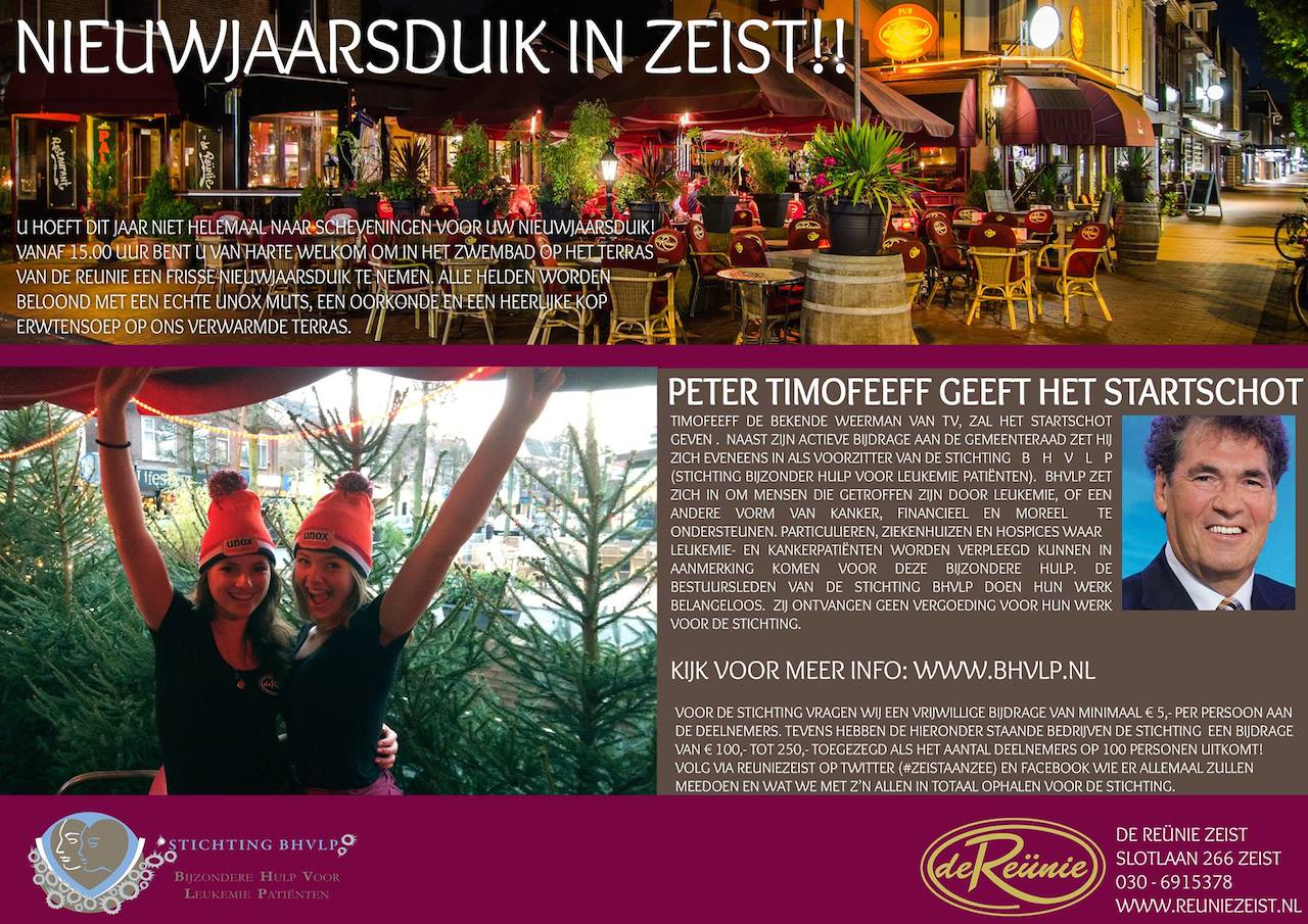 Nieuwjaarsduik Zeist op de Slotlaan in Zeist