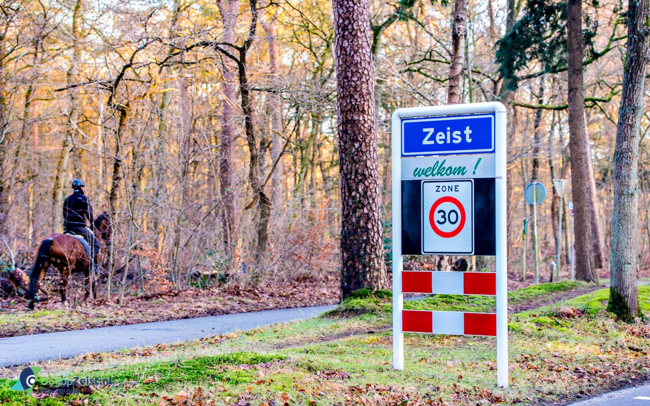 Welkom in Zeist bord op de Jagerssingel