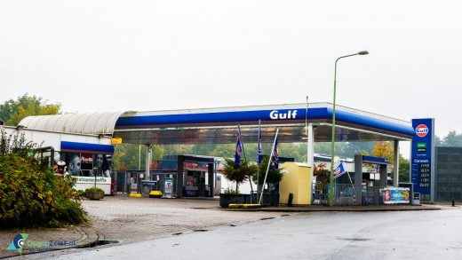 Gulf tankstation op de Kwikstaartlaan